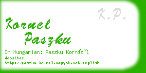 kornel paszku business card